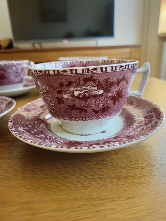 4 large cups and saucers Spode Camilla Pink, Crockery, Textile, Porcelain (photo 2 of 5)
