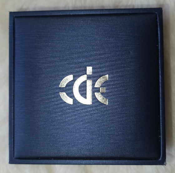 Image 1 of Collier plaqué or avec strass rose cœur et strass blanc CDE
