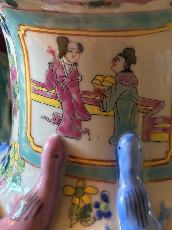 Beautiful 36cm high Chinese Famille Rose Vase – Chinese vases from Holland, Porcelain (photo 6 of 15)