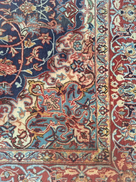 Tappeto di Isfahan annodato a mano, blu e rosso, 160x215 cm, discrete condizioni, Iran – Tappeti, Wool (photo 2 of 6)