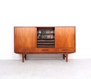 Deens vintage design teak highboard met lades, 1960s