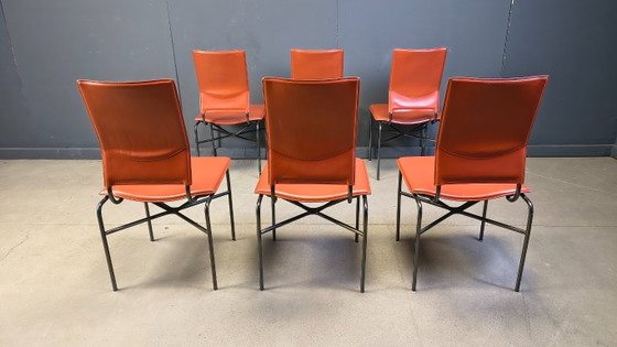 Image 1 of Ross Littlel voor Matteo Grassi set van 6 eetkamerstoelen, jaren 70