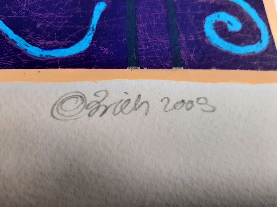 Image 1 of Clemens Briels, Serigrafía, Título, El huracán Michel se dirige a Florida