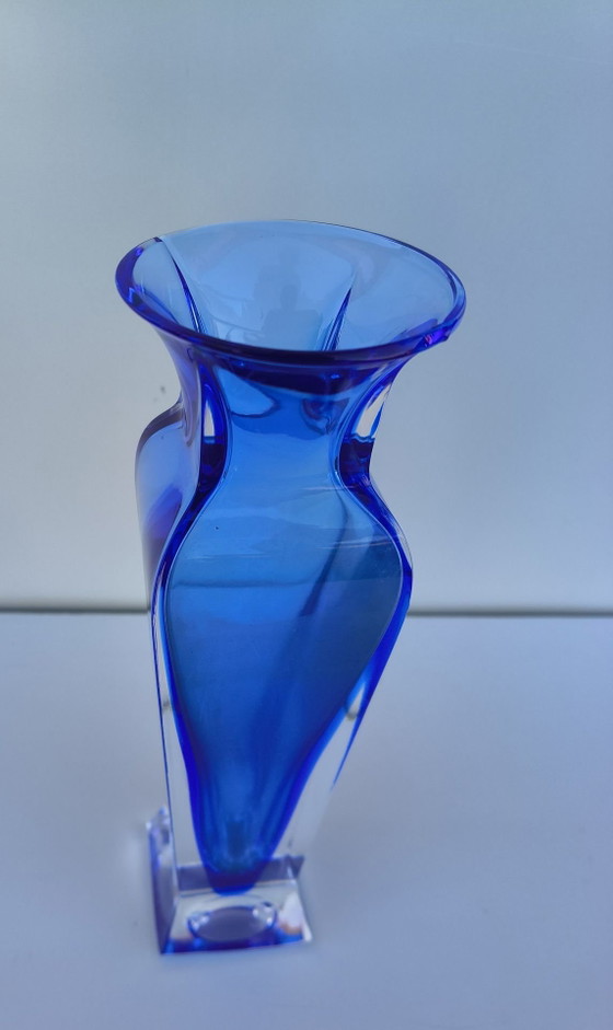 Vase en verre Murano Sommerso Flavio Poli, Bleu (photo 6 sur 8)