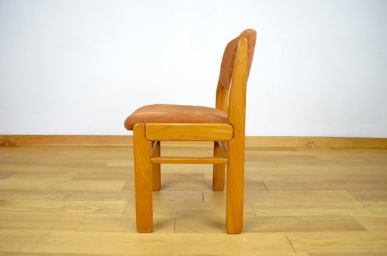 Image 1 of Set di 6 sedie della Maison Regain in olmo e tessuto, 1980