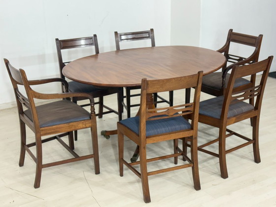 Bellissimo tavolo da pranzo in mogano | Tavolo da cucina vintage | Tavolo in legno | Stile coloniale con (photo 11 of 12)