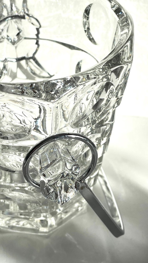 Image 1 of SEAU à Glace Cristal Ciselé et PINCE Vintage