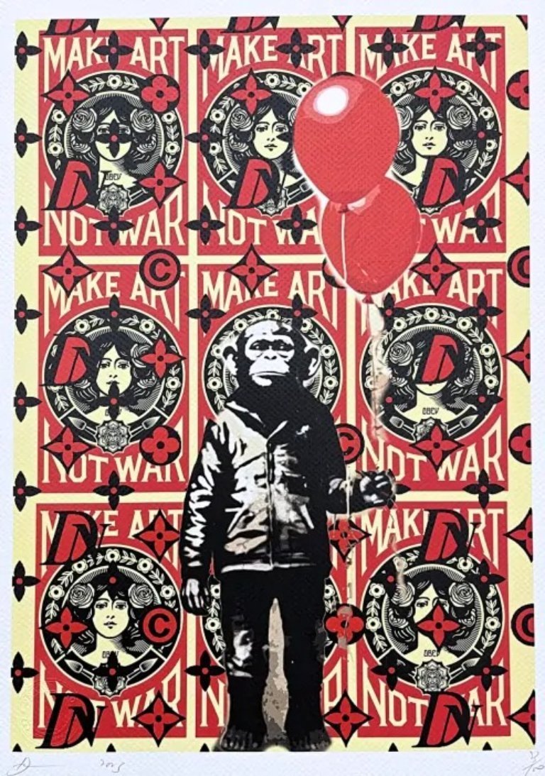 Death Nyc - Banksy Chimpanzee and Obey - Limited Edition With