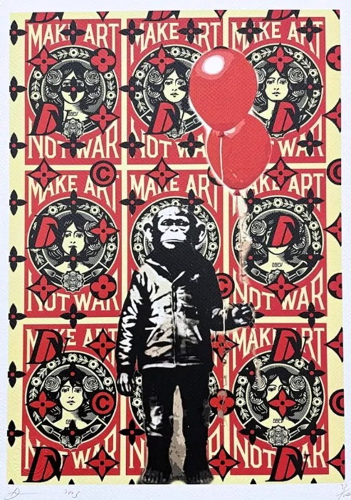 Death Nyc - Banksy Chimpanzee e Obey - Edizione limitata con certificato