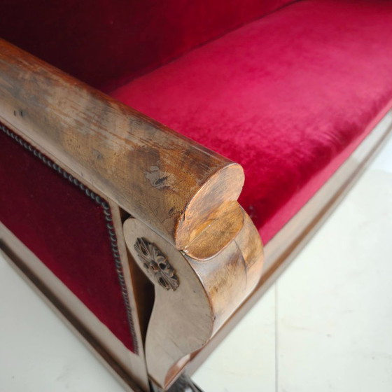 Sofá Empire de nogal rojo, principios del siglo XIX. – Sofás (Couches), Wood (photo 5 of 12)
