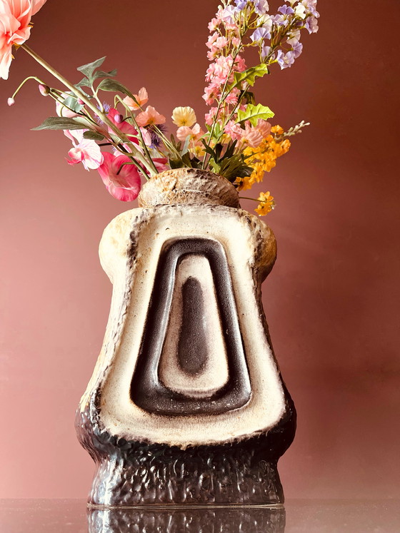 Image 1 of Sculptural Brutalist ceramic vase West Germany