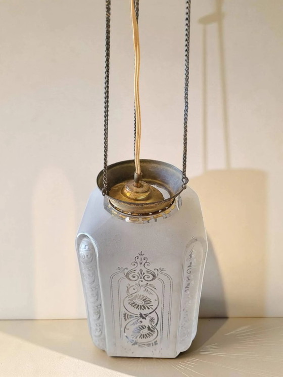 Pendelleuchte / Art Deco Laterne – Pendelleuchten, Crystal, Glass (photo 9 of 11)