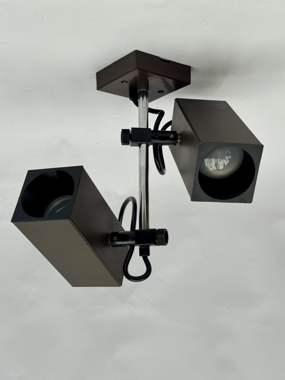 Image 1 of Plafonnier double spot Philips Cube vintage des années 1970