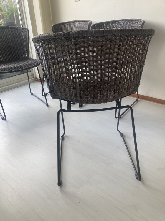 4 X Sedie da pranzo Wings – Metal, Rattan (photo 4 of 8)