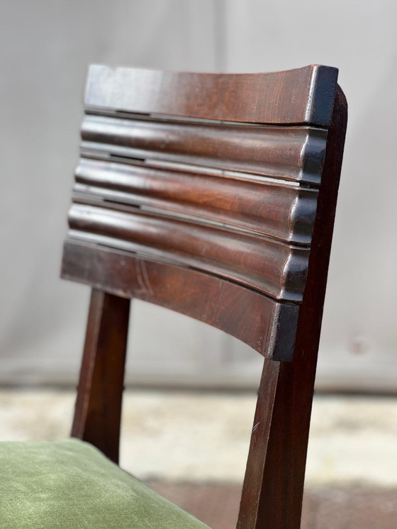 Image 1 of Set van 6 Art Deco Stoelen Toegeschreven aan Gaston Poisson 1940