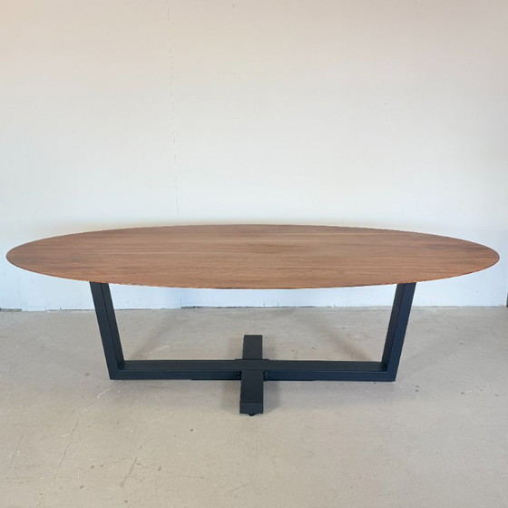 Oval Solid Walnut Dining Table 260x120 - Bert Plantagie – Metal, Wood (photo 8 of 11)