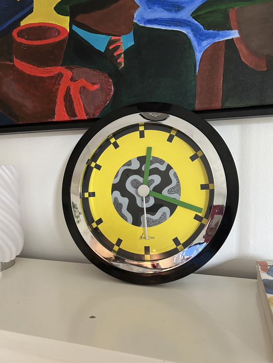 Image 1 of NEOS of Lorenz wall clock George Sowden & Nathalie du Pasquie Memphis Milano