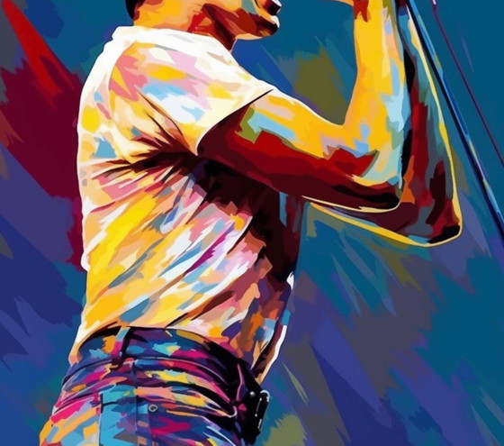 Alberto Ricardo - Freddie Mercury 2 - Lithographie d'artiste – Lithographies et sérigraphies, Canvas (photo 3 of 13)