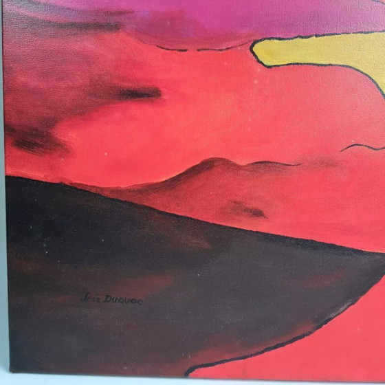 Image 1 of Jean DUQUOC - Un atardecer de otoño - Obra maestra