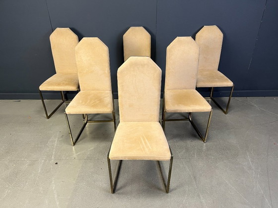 Image 1 of Chaises de salle à manger vintage en laiton par Belgochrom, années 1970