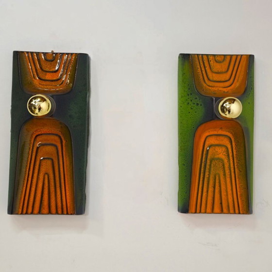 Set Hustadt Fat Lava keramische wandlampen 70s mid century – Hustadt Leuchten, Ceramic (photo 6 of 6)