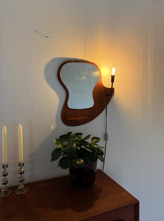 Image 1 of Miroir vintage en teck, Danemark, années 60