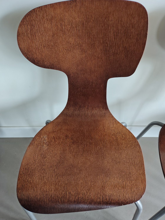 Image 1 of 4x vintage playwood eetkamerstoelen 