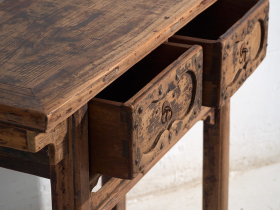 Consolle antica in pino con due cassetti – Cina, circa 1930 – Console (photo 20 of 40)
