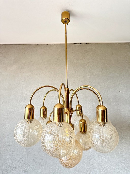 Vintage Bollen Spoetnik Kroonluchter – Glass, Metal