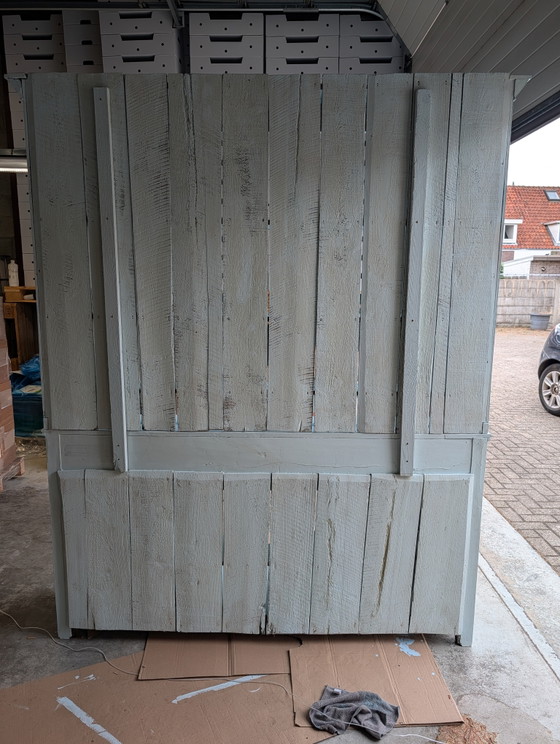 Restyled Antique English Tin Cabinet – Wood (photo 5 of 5)