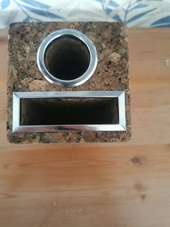 Image 1 of  Organizer scrivania rotante Vintage anni '70 - Sughero e Metallo (Park Sherman)