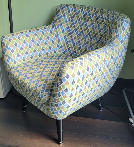 Poltrona di design con stampa orientale