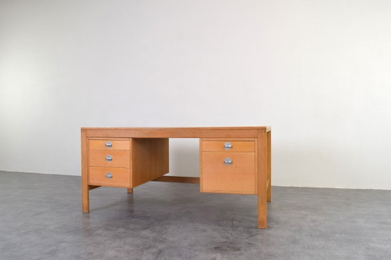 Image 1 of Mid-Century Oak Desk by Chr. Rasmussen for Randers Møbelfabrik, 1970s.