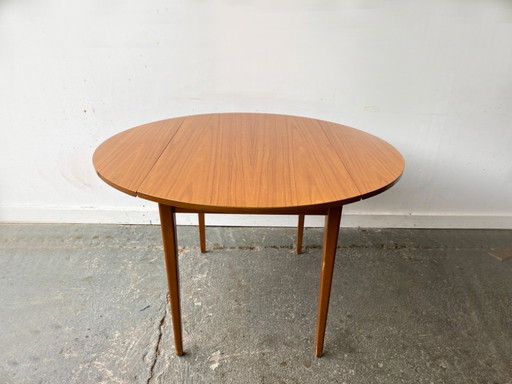 Petite table de salle à manger à feuilles tombantes du Mid Century avec plateau en Formica