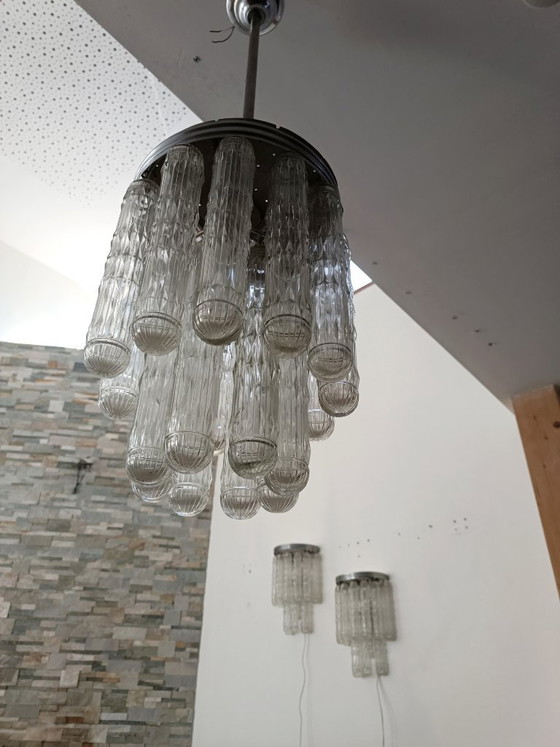 Image 1 of Set von Murano-Glas-Leuchten von Venini, 1970er Jahre