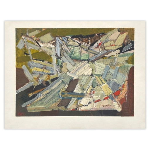Nicolas DE STAËL Lithographie Komposition abstraite 1974 – lithos zeefdrukken, Paper (photo 2 of 5)