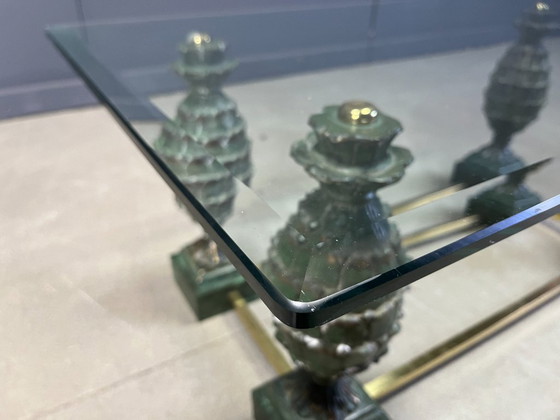 Image 1 of Mesa de centro de piña de latón, década de 1970