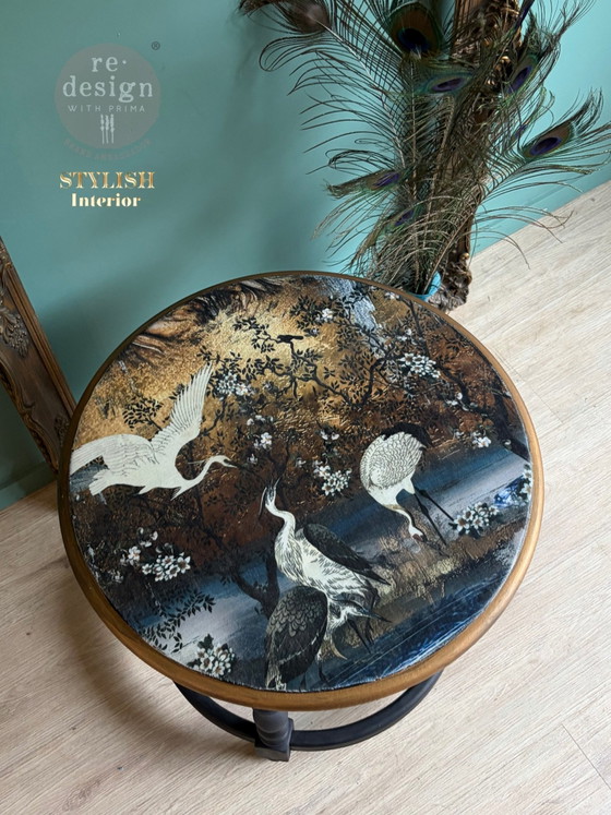 Tisch Orientalischer Kranich, Beistelltische, Holz, Mehrfarbig (Foto 3 von 5)