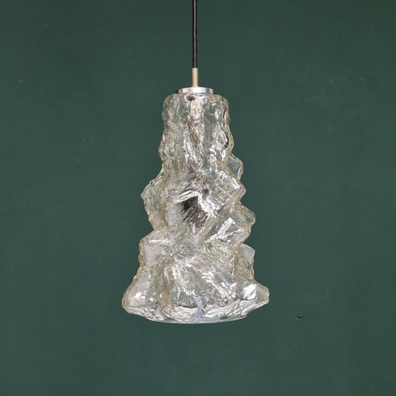 Image 1 of Vintage Peill & Putzler "Alaska" Pendant Lamp - Sculptural Glass - 1970s - 35 cm high.
