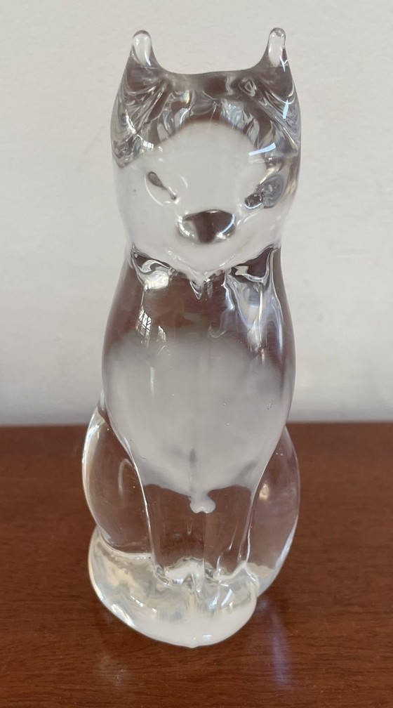 Image 1 of Reijmyre Glass - Figura di cristallo raffigurante un gatto seduto, design Tyko Axelsson