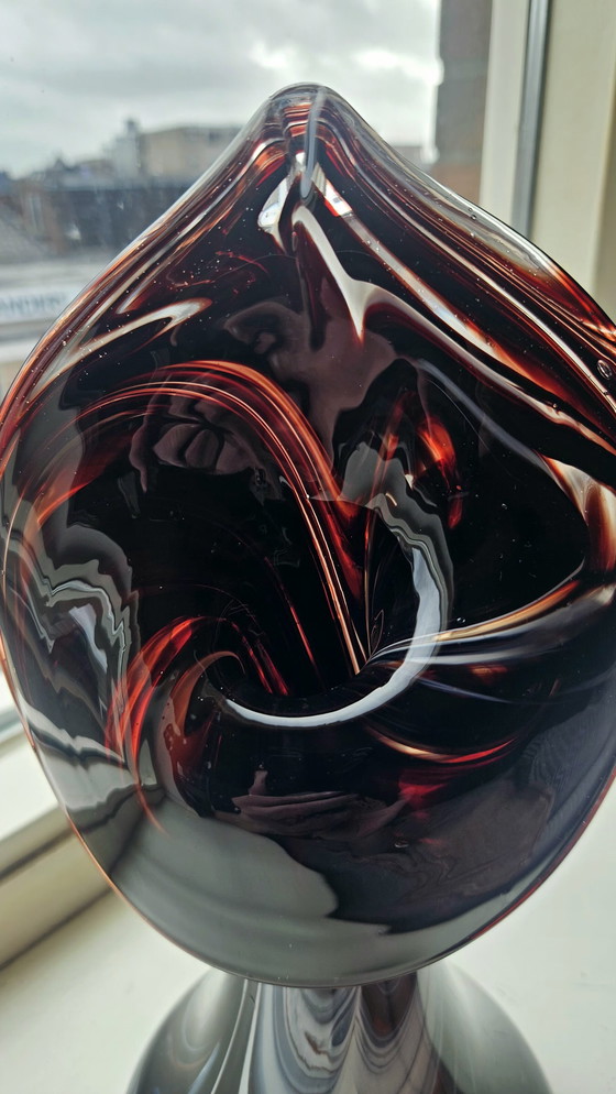 Image 1 of Harzkristall design art glass – organic flame sculpture – hand-blown