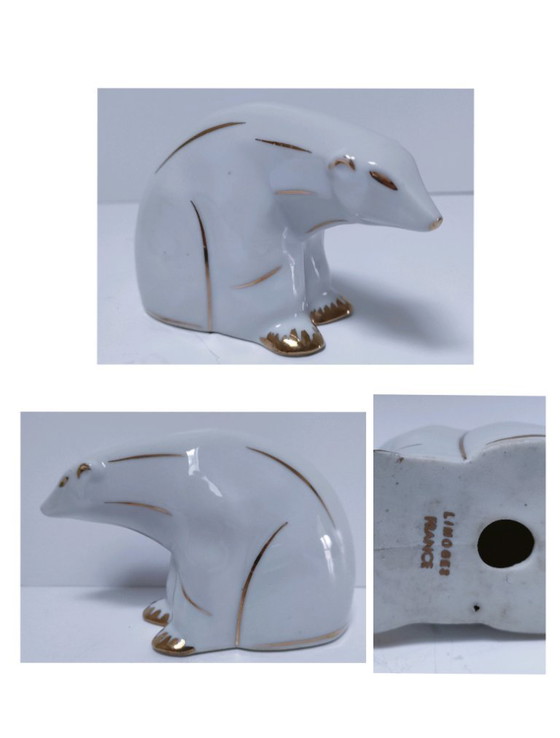 Image 1 of Art Deco polar bear Limoges porcelain