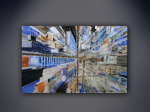 Gottfried Salzmann : "Manhattan Crossroads". Impression UV sur plexiglas. Signé à la main, édition limitée.