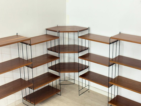 Image 1 of Modulaire wandplank in mid-century stijl - jaren 60 / String Shelf