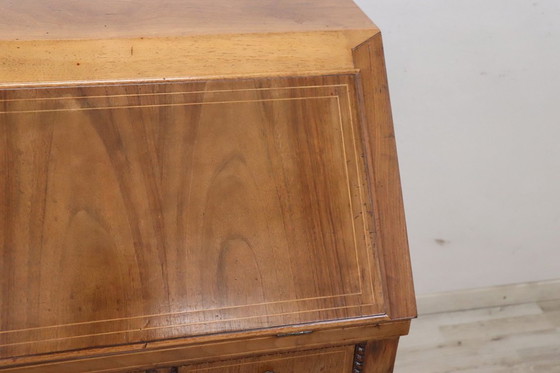 Image 1 of Antiker Nussbaum-Schreibtisch, Italien 19.