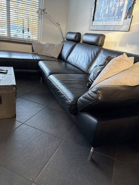 Image 1 of Hoek bank henders&hazel leder chaise longue met twee hoofdsteunen 