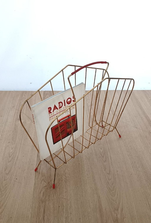 Fifties brass magazine stand