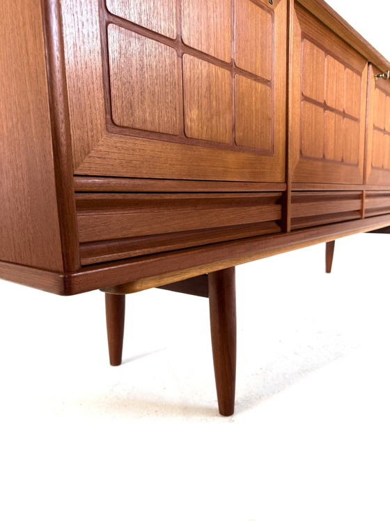 Image 1 of Vintage graphic teak sideboard, Nordas Stool ‘60
