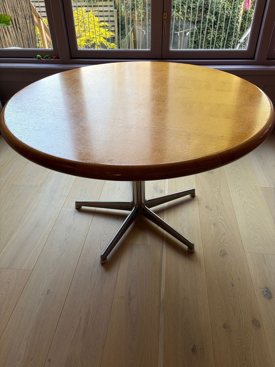Image 1 of Round Teak Dining Table Vintage 60s-70s