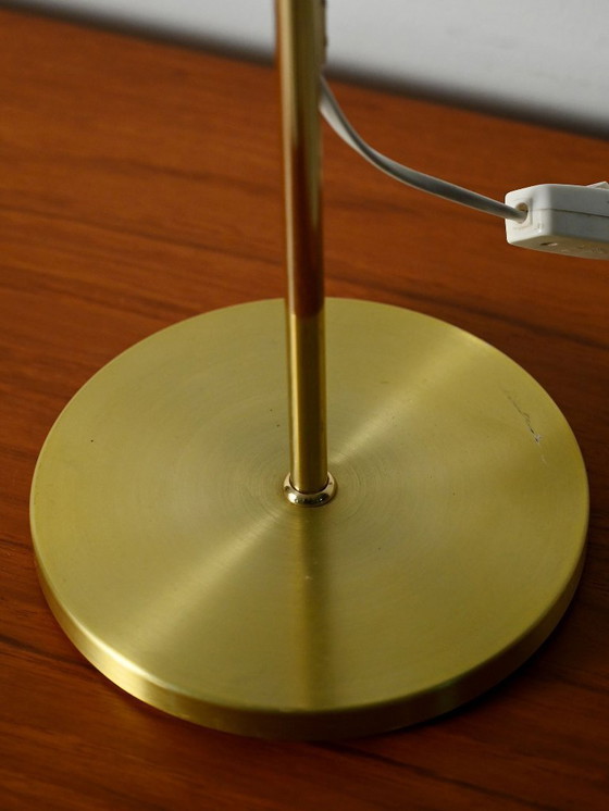 Image 1 of Gold-finish table lamp attributed to EWÅ, Värnamo
